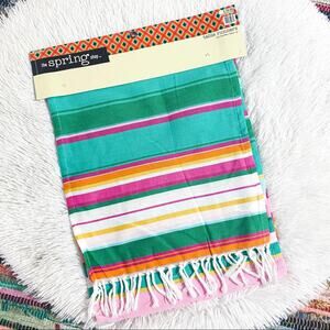 HOBBY LOBBY • Colorful Festive Stripe Fringe Table Runner